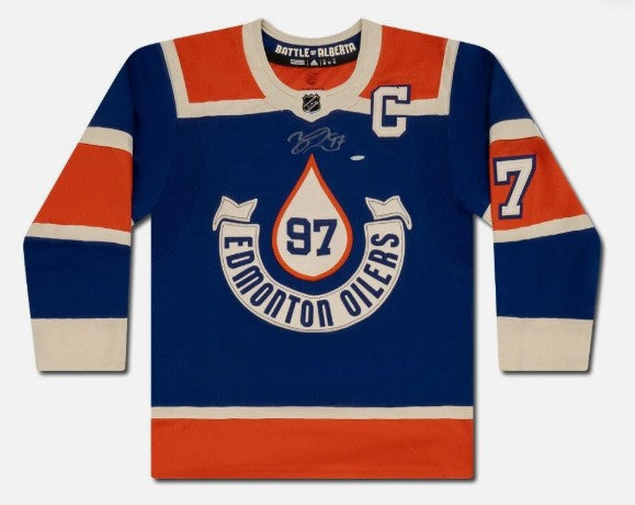 DOIRON SPORTS DRAW MCDAVID AUTO OILERS JERSEY BLUE HERITAGE CLASSIC #'s 101-200