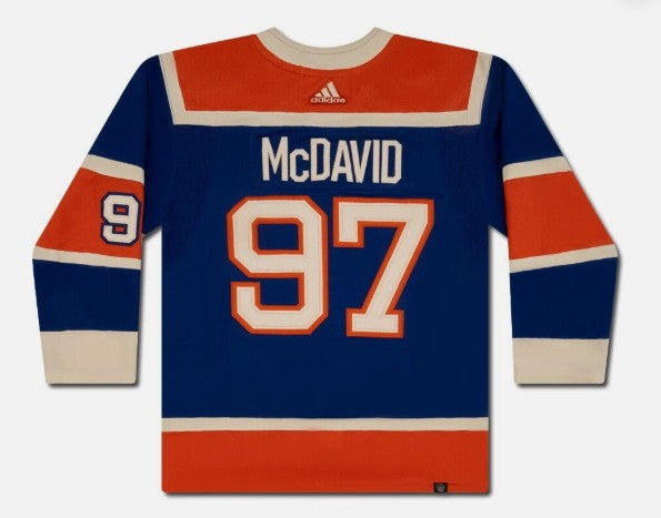 DOIRON SPORTS DRAW MCDAVID AUTO OILERS JERSEY BLUE HERITAGE CLASSIC 201-300