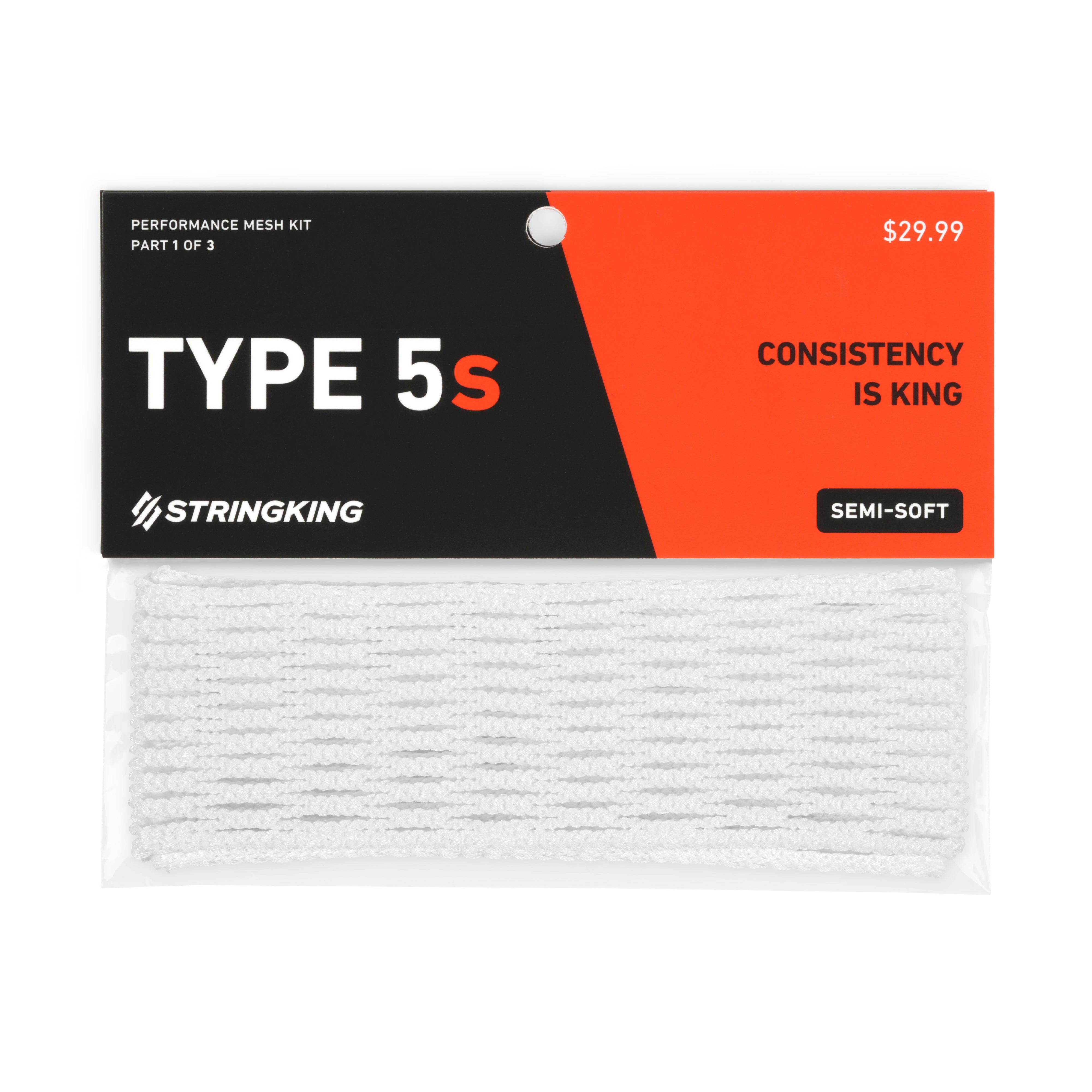 STRINGKING LACROSSE Type 5S Mesh No String Kit White