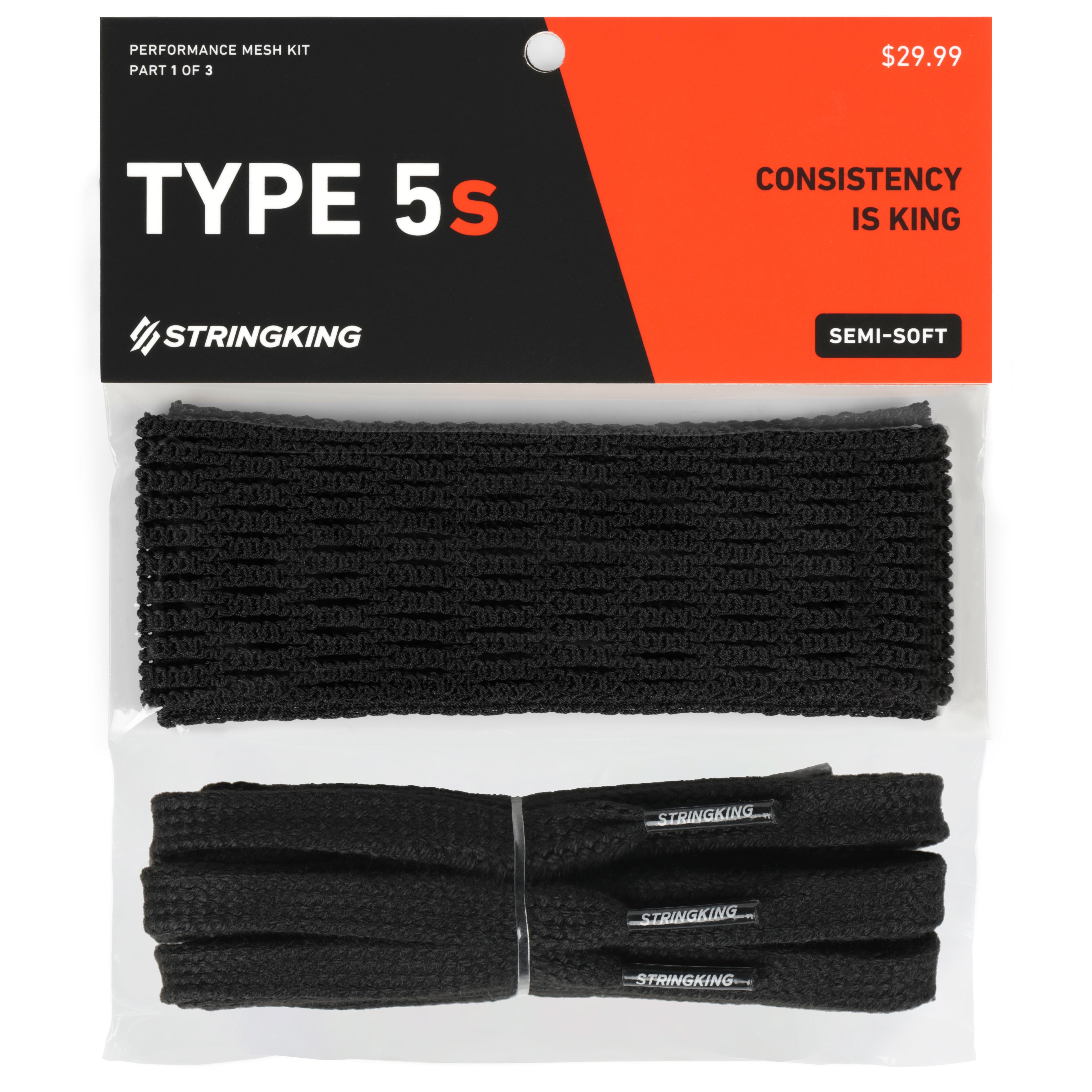STRINGKING LACROSSE Type 5S Mesh Kit Black