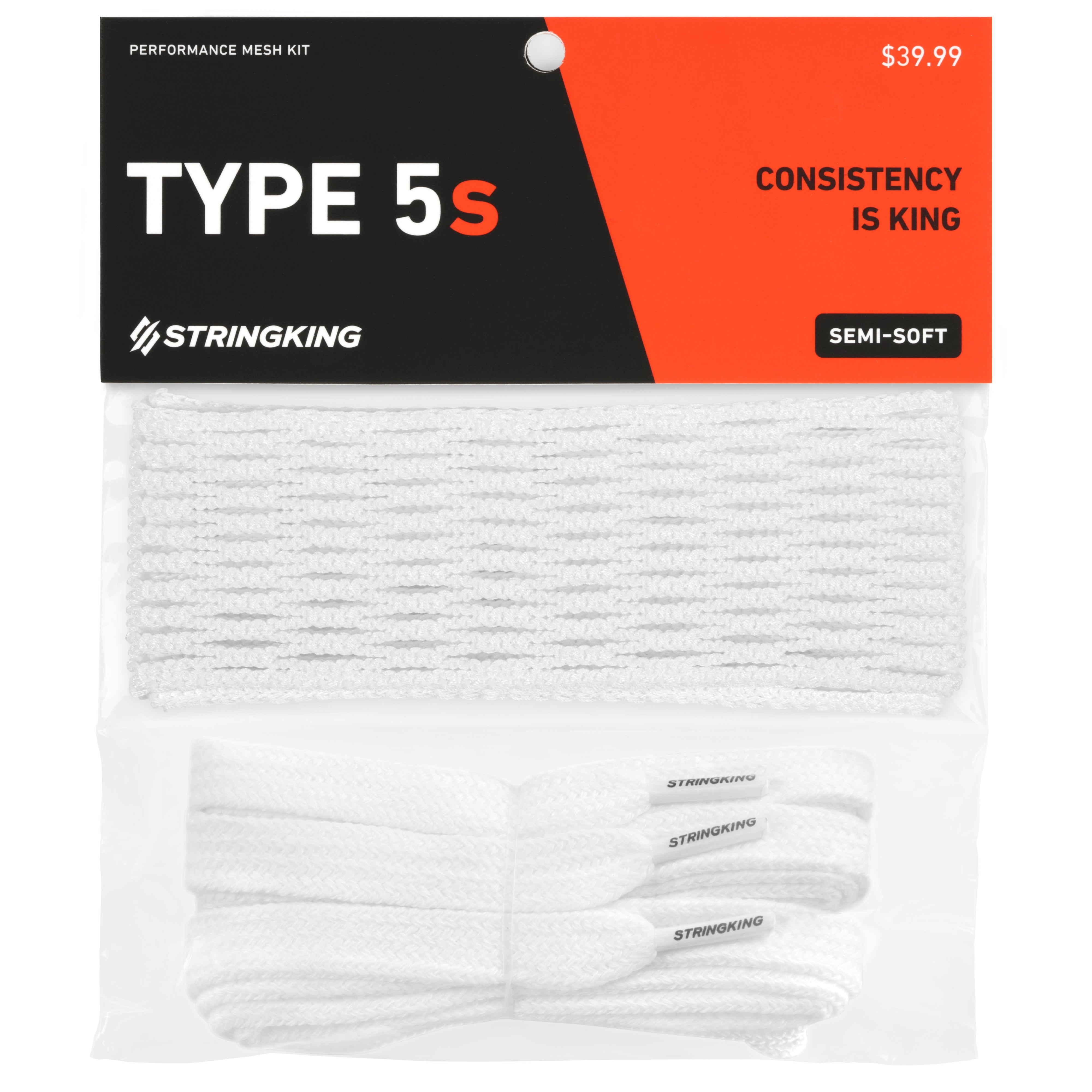 STRINGKING LACROSSE Type 5S Mesh Kit White